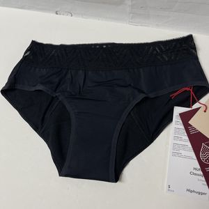 Thinx Period Panty Brief Underwear Small Hiphugger Super Absorbency Black NEW